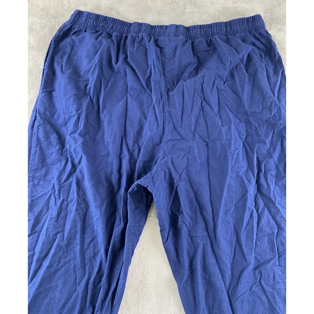 KingSize Mens 3XL Big Navy Blue Cotton Lounge Pajama Pants Elastic Drawstring